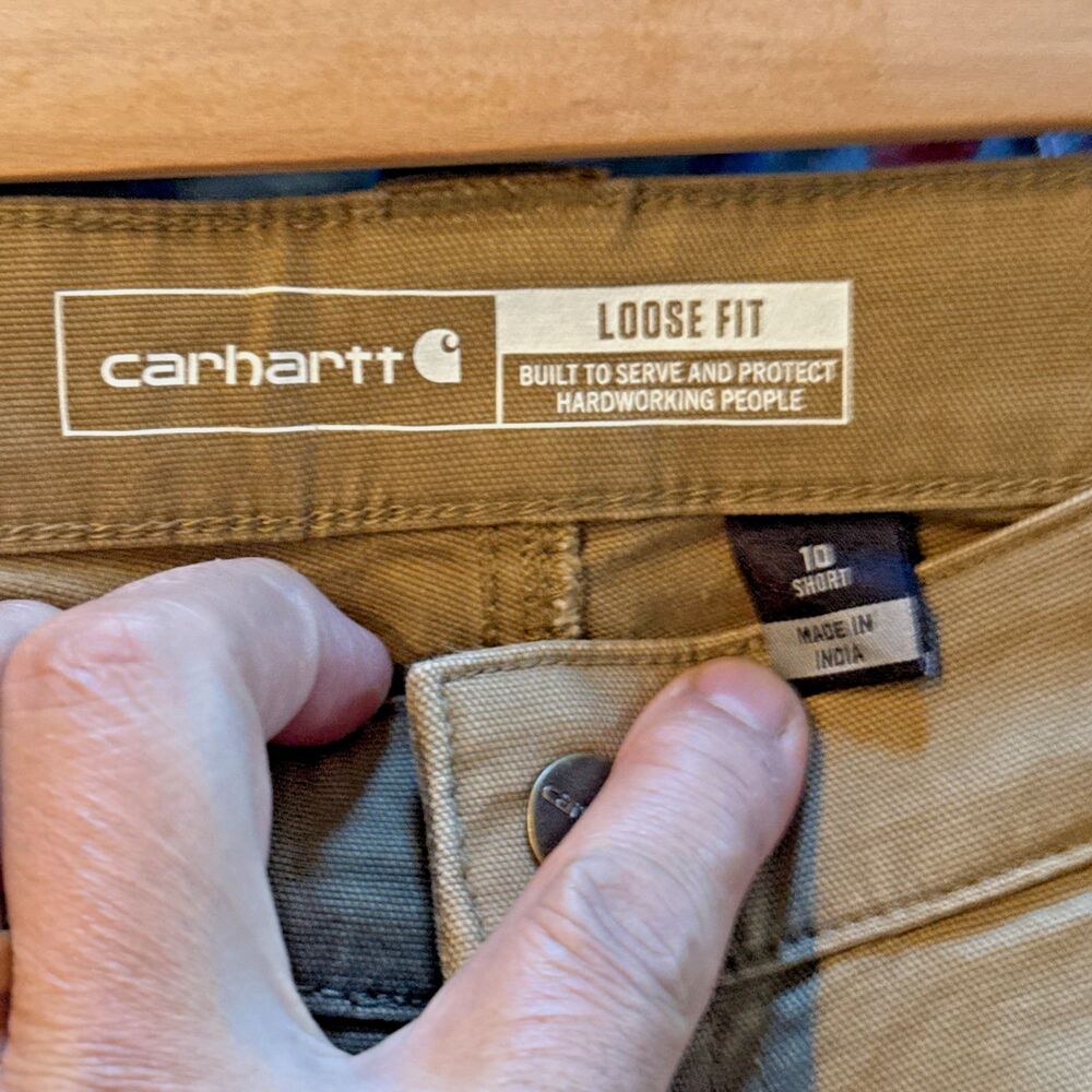 NWT Carhartt Rugged Flex Loose Fit Canvas Pants Brown BN2080-W Women's 10 Short - Picture 8 of 10